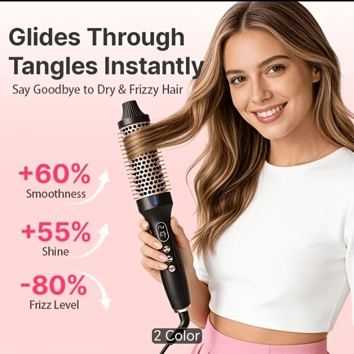 GlamCurl 2-in-1 Thermal Blowout Brush - Heated Round Styling Brush with Digital Display

Other SEO-friendly options:
1. Ionic Heated Round Brush - Salon Blowout Volumizer & Curl Styler [2 Colors] 2. Pro Thermal Brush Styler with LED Temperature Control -
