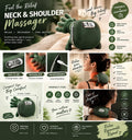Feel The Relief - Portable Neck & Shoulder Massager with Soothing Heat - Dark Green