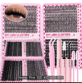 LuxeGlam High-Capacity DIY Lash Clusters Kit - 4 Trays in 1 (30D 40D 60D 80D) with Bond & Seal, Tweezers & Applicator Tools