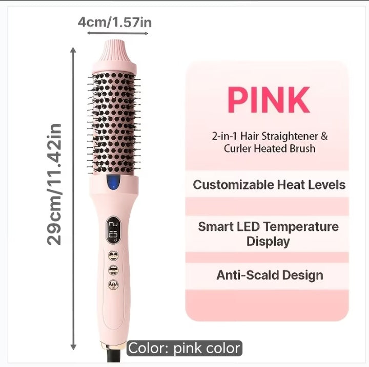 GlamCurl 2-in-1 Thermal Blowout Brush - Heated Round Styling Brush with Digital Display

Other SEO-friendly options:
1. Ionic Heated Round Brush - Salon Blowout Volumizer & Curl Styler [2 Colors] 2. Pro Thermal Brush Styler with LED Temperature Control -