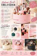 Professional 16-Piece Makeup Brush Set - 13 Soft Bristle Brushes + 3 Makeup Sponges with Travel Pouch - Milk Tea Collection
