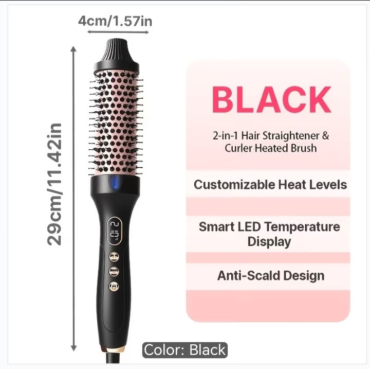 GlamCurl 2-in-1 Thermal Blowout Brush - Heated Round Styling Brush with Digital Display

Other SEO-friendly options:
1. Ionic Heated Round Brush - Salon Blowout Volumizer & Curl Styler [2 Colors] 2. Pro Thermal Brush Styler with LED Temperature Control -